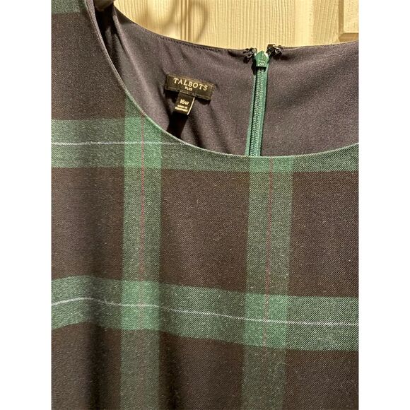 Talbots Women's Plus Size 16 Tartan Plaid Shift Dress 3/4 Sleeve - Picture 5 of 12